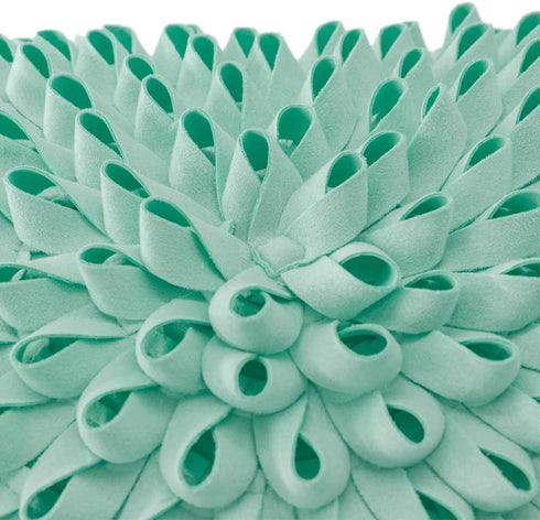 KINGROSE 3D Handmade Flower Decorative Throw Pillow Cover Soft Artistic Cushion Cover Solid Pillow Case Sham for Sofa Couch Chair Home Decor 12 x 20 Inches Solid Suede Mint Green