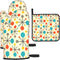 Mid Century Fifties Modern Atomic Retro Colors Oven Mitts and Pot Holders Sets Heat Resistant 3 Pcs Kitchen Sets for Kitchen,Cooking,Baking,Grilling,Cooks Gifts