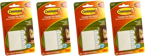 Command Small Picture Hanging Strips, White, 4 Strip, 4 Pack