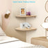 Wood Corner Wall Shelves Set of 2, Solid Wood Corner Floating Shelves for Wall, Round End Wall Mounted Floating Corner Shelf for Bedroom, Living Room and Kitchen (10 inch)