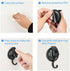 Khdrvok Heavy Duty Vacuum Suction Cup Hooks Powerful Hooks Wreath Hanger for Bathroom and Restroom Shower ,Easy to Install and Removable (4 Pack, Black)
