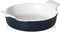 SWEEJAR Ceramic Baking Dish, 8 Inches Cake Baking Pan for Brownie, Porcelain Round Bakeware with Double Handle for Casserole, Lasagna, Family Dinner (Navy)