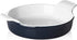 SWEEJAR Ceramic Baking Dish, 8 Inches Cake Baking Pan for Brownie, Porcelain Round Bakeware with Double Handle for Casserole, Lasagna, Family Dinner (Navy)