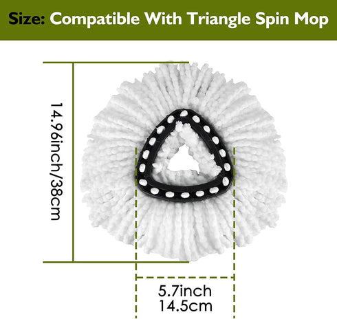 4 Pack EasyWring Spin Mop Refill - Mop Replacement Head,Microfiber Spin Mop Refills, Mop Easy Cleaning Floor Head Mop,Mops Head for Floor Cleaning