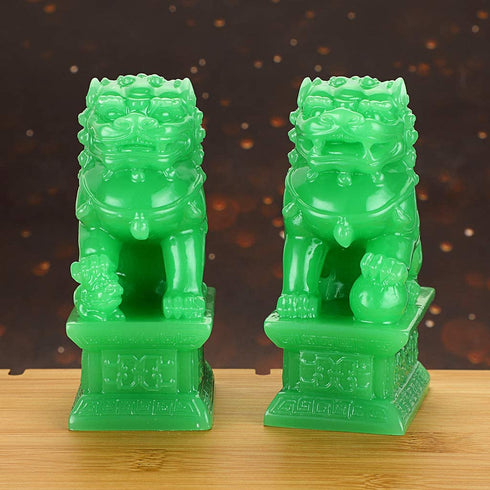 MDLUU Pair of Fu Foo Dogs, Guardian Lions, Feng Shui Lion Statues for Cash Register, Office Desk, House Warming, Store Opening Gift