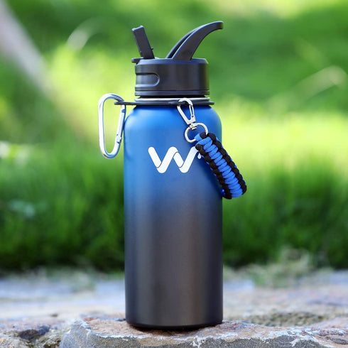 WEREWOLVES 32 oz Insulated Water Bottle With 3pcs Handles & Straw Lid & Spout Lid,Reusable Wide Mouth Vacuum Stainless Steel Water Bottle for Adults