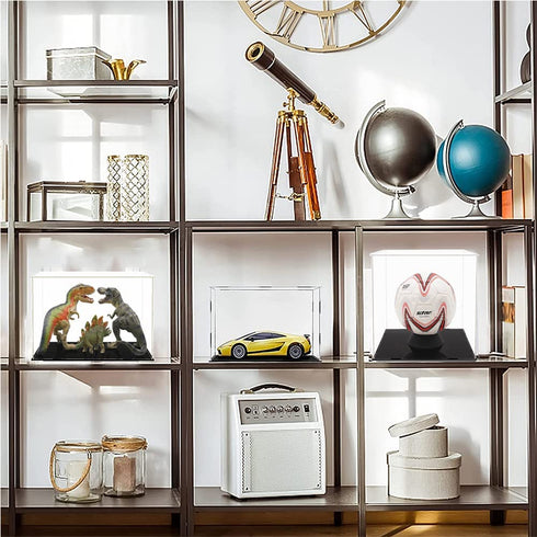 WANLIAN Clear Acrylic Display Case Assemble Countertop Box Cube Organizer Stand Dustproof Protection Showcase for Action Figures Toys Collectibles (10x6x7 inch; 25x15x18 cm)