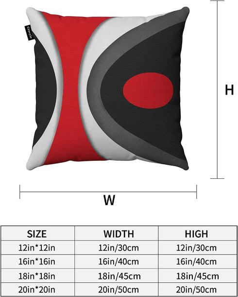 Set of 4 Couch Pillow Covers 18x18 Modern Geometry Decorative Throw Pillow Covers, Cushion Case, Pillowcase for Living Room Sofa, Bedroom, Chair, Car (Red, 18" x 18")