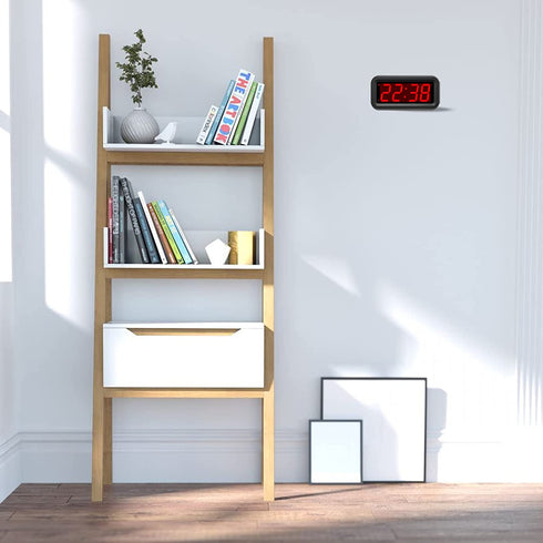 EUTUKEY Bedroom Alarm Clock Battery Operated Only, 1.2" LED Screen, Big Red Digit Display, 2-Levels Dimming, Snooze, 12/24h, Easy Digital Clock for Kids and Adults, Elderly, Boys, Girls