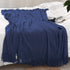 Homiest Decorative Knitted Throw Blanket with Fringe Soft & Cozy Tassel Blanket for Couch Sofa Bed (Navy Blue, 50x60)
