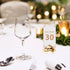 Dicunoy 30PCS Diamond Place Card Holders, Orange Crystal Table Number Stands for Wedding, Acrylic Name Card Holders for Thanksgiving, Christmas, Bridal Shower, Menus Table