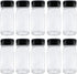 24 Pcs 4 Ounce Plastic Juice Bottles, Reusable Bulk Beverage Containers for Juice, Milk and Other Beverages, Black lid