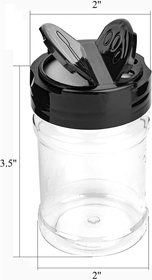 Yesland 20 Pcs Plastic Spice Jars / Bottles, 5 Oz PET Spice Containers BPA free with Black Cap, Perfect for Storing Spice, Herbs and Powders