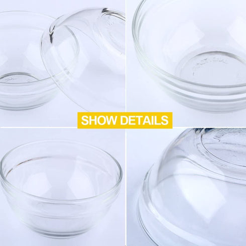 Maredash Mini Bowls 4 Inch Glass Bowls for Kitchen Prep, Dessert, Dips, and Candy Dishes ,4oz Stackable Dishware safe ,Set of 16 (combination)