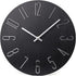 Wall Clock 12" Silent Non-Ticking Modern Style Wooden Wall Clocks Decorative for Office Home Bedroom School (Black)