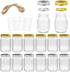 Mason Jars, SPANLA 16 OZ Mason Jars Glass Jars with Regular Lids and Bands, Ideal for Jam, Honey, Wedding Favors, Shower Favors, Baby Foods, DIY Magnetic Spice Jars, 12 PACK, 12 Whiteboard Labels