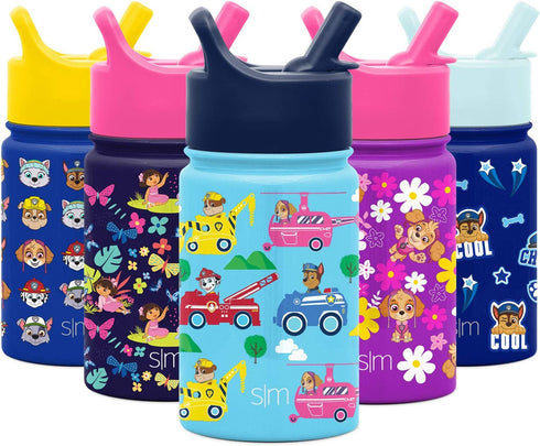 Simple Modern Kids Water Bottle with Straw Lid | Insulated Stainless Steel Reusable Tumbler for Toddlers, Girls, Boys | Summit Collection | 10oz, Paw Patrol Adventures