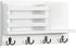 Lwenki Key & Mail Holder for Wall - Rustic Natural Paulownia Wood, 4 Double-Hook Hangers - Wall Mounted Organizer for Decor, Bags, Accessories - Hardware & Manual Included (White)