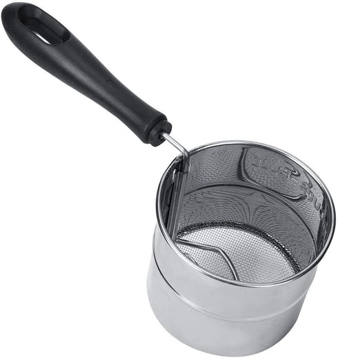 Powder Sifter Stainless Steel Flour Powder Sugar Shaker Fine Mesh Sieve Cocoa Cinnamon Spices Strainer Kitchen Baking Tool