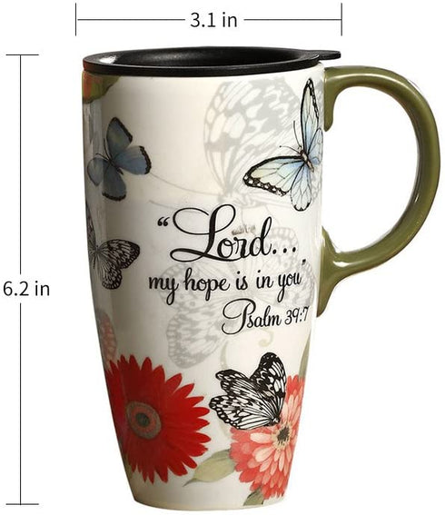 Topadorn 17 OZ. Ceramic Coffee Mug Travel Cup with Handle Sealed Lid and Color Box