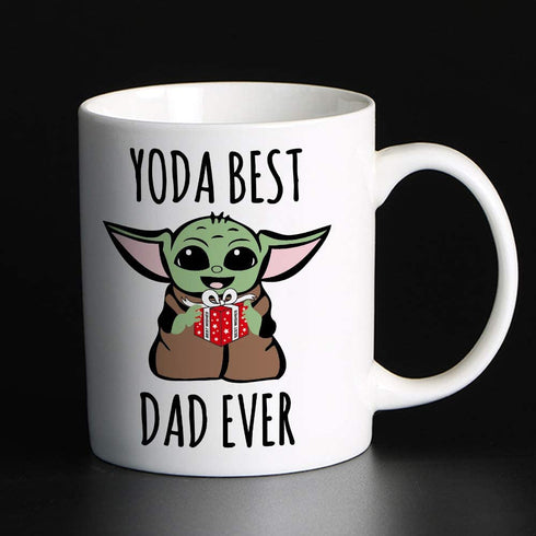 Baby Yoda Gifts for Dad, Best Dad Ever Coffee Mug for New Dad To Be Men Fathers' Day Gift Birthday Present from Daughter Son Wife (Yoda Dad)