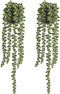 Tengda Fake Potted Succulents Plants 2Pcs Artificial Hanging Strings of Pearls Plastic Tabletop Greenery for Front Door Kitchen Bathroom Indoor d©cor (Succulent)