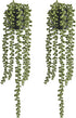 Tengda Fake Potted Succulents Plants 2Pcs Artificial Hanging Strings of Pearls Plastic Tabletop Greenery for Front Door Kitchen Bathroom Indoor d©cor (Succulent)