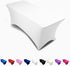 White 6ft Tablecloth Rectangular Spandex Linen - Table Cloth Fitted Cover for 6 Foot Folding Table, Wedding Linens Banquet Cloths Rectangle Covers
