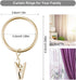 Fivebop 40 Pack Rings Curtain Clips Rustproof Metal Window Drapery Clip Vintage Heavy Duty Eyelet Curtain Rods Hangers Rings with Hooks, 1.25In Inner Diameter(Golden)