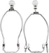 MARRTEUM 12-Inch Lamp Shade Harp Holder with Clear Faceted Crystal Lamp Finial and Light Saddle Base for Table and Floor Lamps, 2set