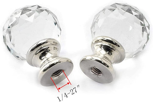 MARRTEUM 12-Inch Lamp Shade Harp Holder with Clear Faceted Crystal Lamp Finial and Light Saddle Base for Table and Floor Lamps, 2set