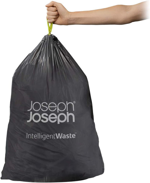 Joseph Joseph Intelligent IW1 General Waste Liners Custom Fit Bags for Totem 24 to 36 Liter/6.3 to 9.5 Gallon, 20-Pack, Black