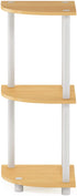 Furinno Turn-N-Tube 3-Tier Corner Display Rack Multipurpose Shelving Unit, Beech/White, Model:12077BE/WH