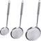 Newness Fine Mesh Skimmer Spoon, Professional 304 Stainless Steel Hot Pot Fat Strainer for Oil Filter Skimming Grease and Foam, Durable Multi-Functional Kitchen Cooking Mesh Food Strainer Ladle-3 Pack