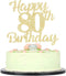 LVEUD 80th Birthday Cake Topper for Happy Birthday, 80 Golden Flash 80th Cake Topper?Happy Birthday Cake Topper Cake Ornament (80th)