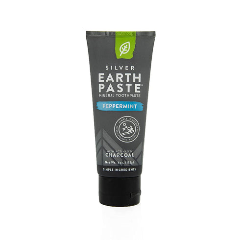 Redmond Earthpaste with Silver - Natural Non-Fluoride CharcoalToothpaste, 4 Ounce Tube (Peppermint Charcoal)