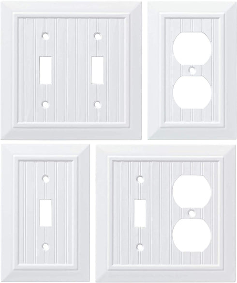 Franklin Brass W35273-PW-C Classic Beadboard Triple Switch Wall Plate/Switch Plate/Cover, Pure White