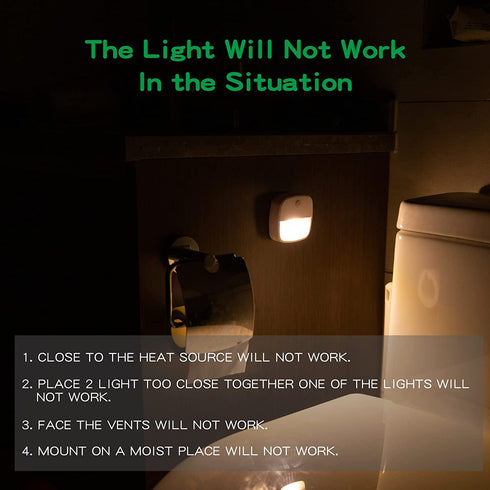 HOOJIN Motion Sensor Night Light,Stick Anywhere with No Tools, Battery Operated Lights, LED Night Lights, Perfect for Staircase Hallway Bathroom Bedroom Nursery Kitchen Cabinet,Warm White(4 Pack)