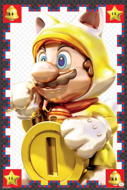 Pyramid America Super Mario Bros Cat Mario Statue Nintendo Cool Wall Decor Art Print Poster 12x18