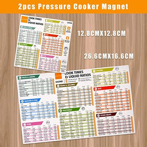 Instant Pot Magnetic Cheat Sheet, Pressure Cooker Magnet, Air Fryer Accessories Cooking Times Food Chart for Refrigerator