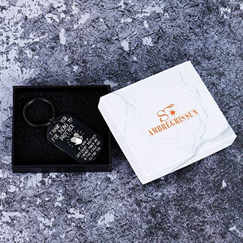 Funny Keychain Gift for Brother from Brother Sister Step-brother Friendship Best Friend Sibling Fraternity Christmas Birthday Wedding If I Had A Different Brother I Would Him In The Face Go Find You