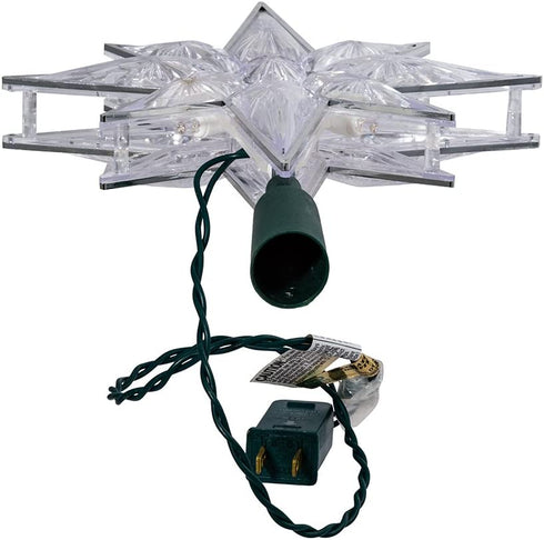 Kurt Adler 10-Light 10-1/2-Inch Clear LED 8-Point Star Treetop