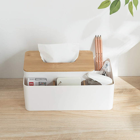 Poeland Multifunction Tissue Box Rectangular Facial Tissue Holder Dispenser for Dining Room, Kitchen, Bedroom Dressers and Home D©cor