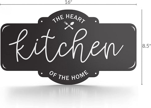 Barnyard Designs Rustic Metal Kitchen Wall Decor Sign, Country Farmhouse Decoration for Your Home, Kitchen, or Dining Room, 16 x 8.5