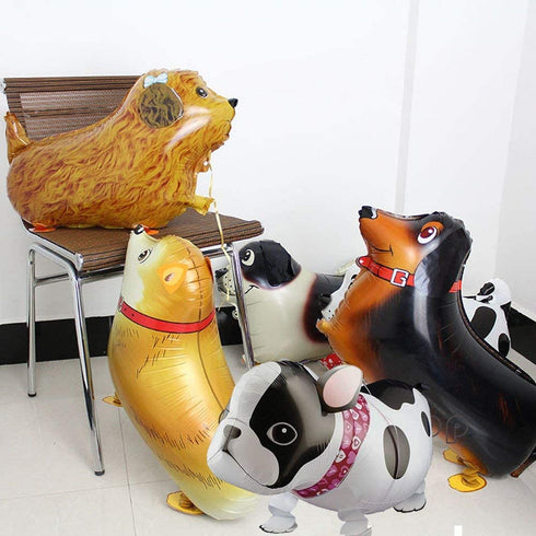 6 Walking Animal Balloons Pet Dog balloons + 18 Pack Dog Photo Booth Props