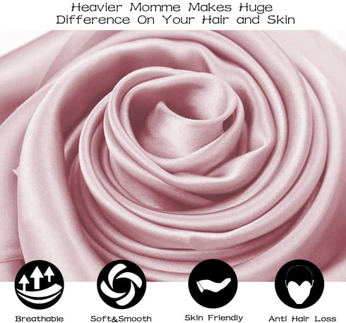 Adubor 100% Mulberry Silk Pillowcase for Hair and Skin with Hidden Zipper, Both Side 23 Momme Silk, 900 Thread Count(20x26inch, Standard Size, Pink, 1pc)