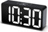 DreamSky Compact Digital Alarm Clock with USB Port for Charging, 0-100% Brightness Dimmer, White Bold Digit Display, 12/24Hr, Snooze, Adjustable Alarm Volume, Small Desk Bedroom Bedside Clocks.