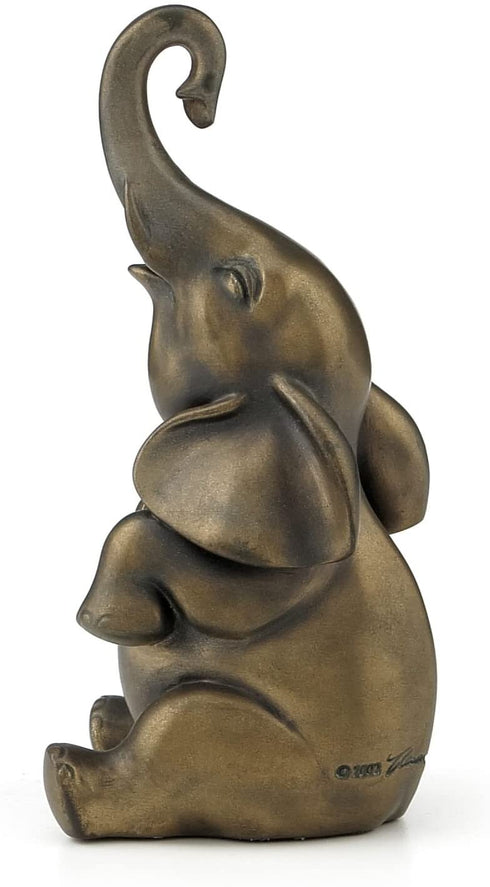 4" Good Luck Elephant with Raised Trunk Statue
