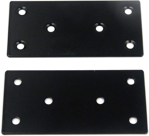 Geesatis 8 Pcs Flat Straight Corner Brace Bracket Connector 3.9 x 2 inch / 99 x 50mm Straight Support Shelf Bracket Corner Brackets, with Mounting Screws, Stainless Steel, Black