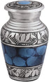 Blue Keepsake Urn - Mini Cremation Urn Black Velvet Small Box - Blue Urn for Human Ashes - Small Funeral Urn Blue Decorative Urn for Human Ashes Mini Keepsake Urn Small Urn for Loved One